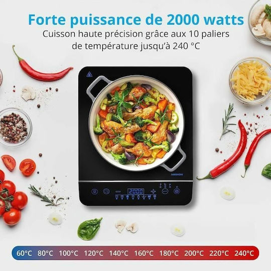 Medion Teppanyaki Grilling Plate with Adjustable Thermostat 2000W 29x36cm.