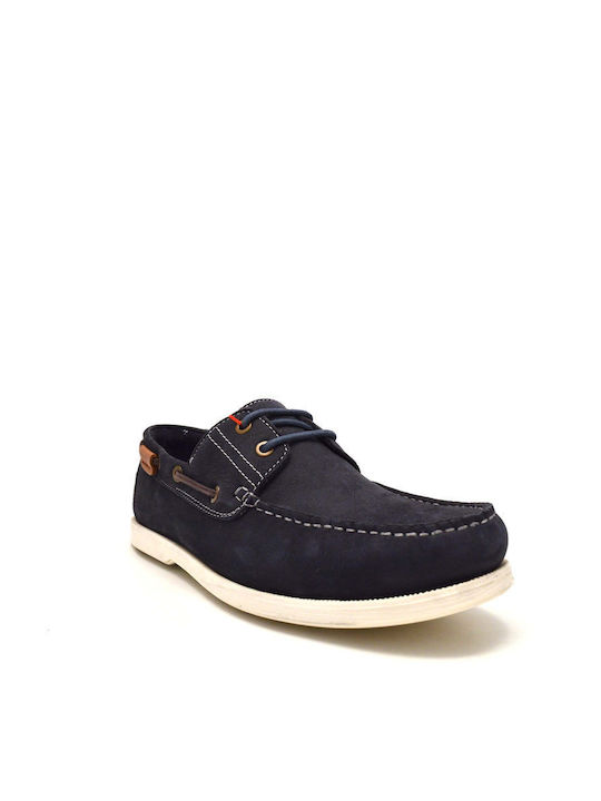 Wrangler Baltic Δερμάτινα Ανδρικά Boat Shoes σε Μπλε Χρώμα