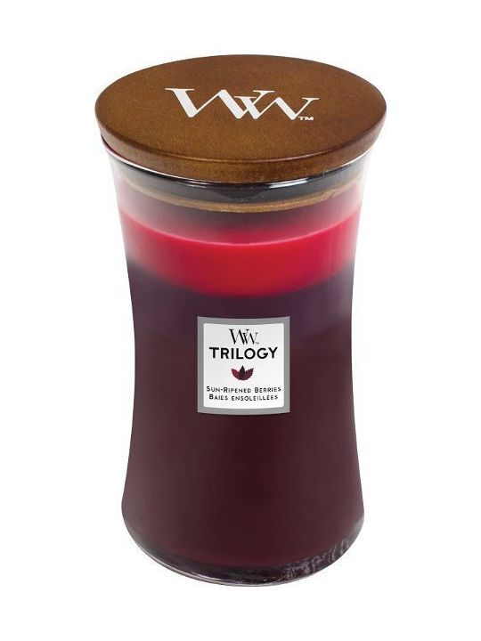 WoodWick Scented Candle Jar with Scent Sun Ripened Berries Purple 609gr 1pcs