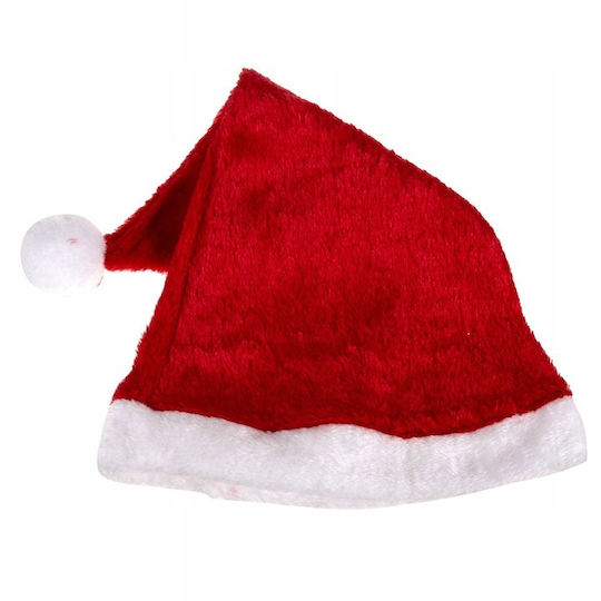 Weihnachts-Kappen Rot mit Muster Weihnachtsmann 31x50cm.