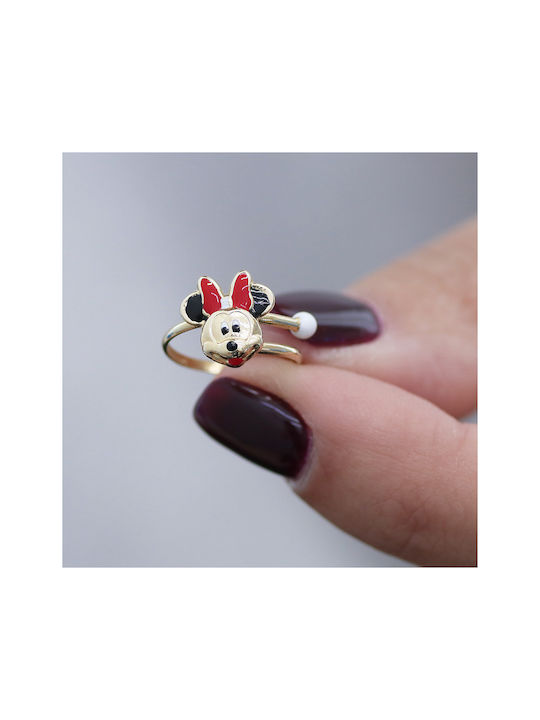 Minnie Mouse Ring Gold K9 Enamel P-68603 Yellow Gold K9