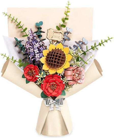 Puzzle 3d Buchet De Flori Rowood Lemn 581 Piese