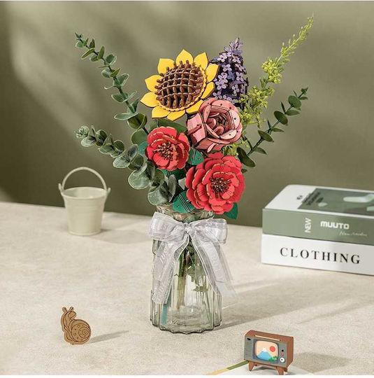Puzzle 3d Buchet De Flori Rowood Lemn 581 Piese