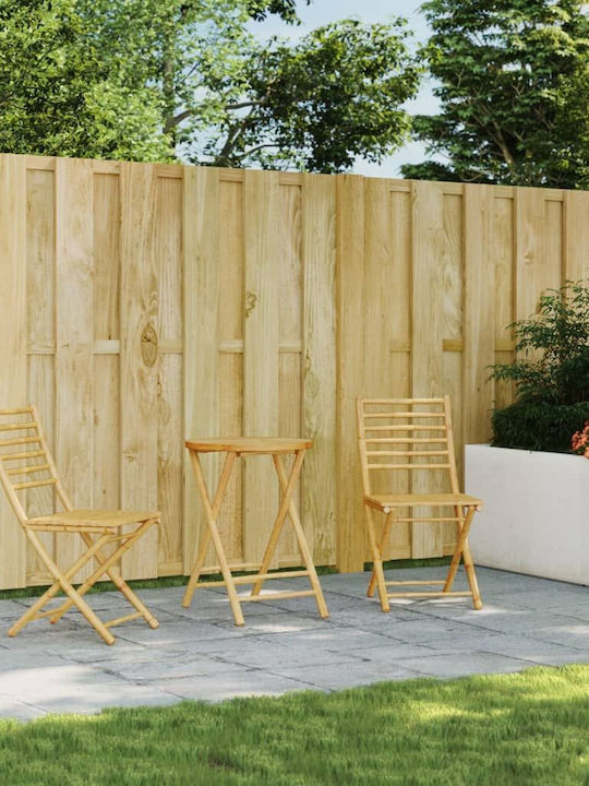 Garden & Outdoor Furniture Sets Dining Room Set Pieces for Small Balcony 3 Pieces Bamboo