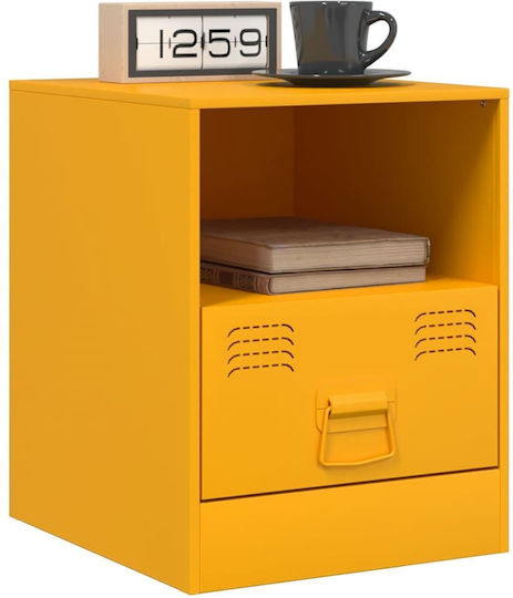 Noptiere Metalice Galbene 2buc 34.5x39x44cm