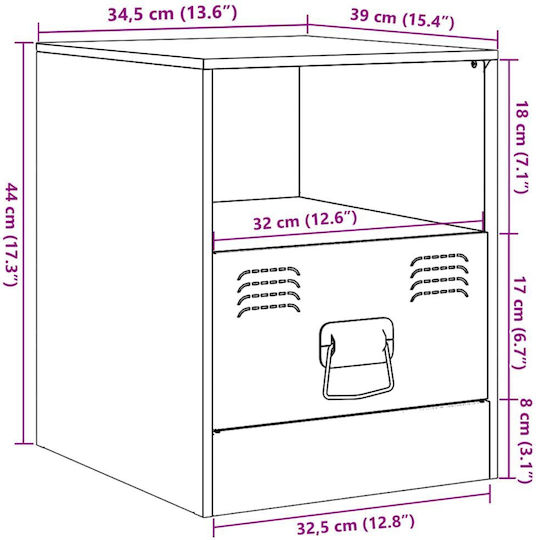 Комоди Метални Зелен 2бр 34.5x39x44см