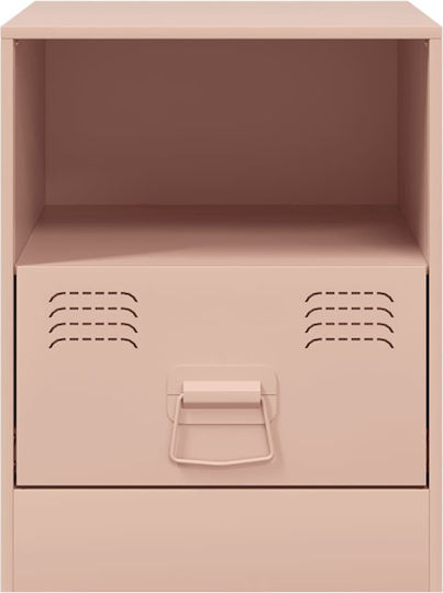 Metal Bedside Tables Pink Set of 2 34.5x39x44cm
