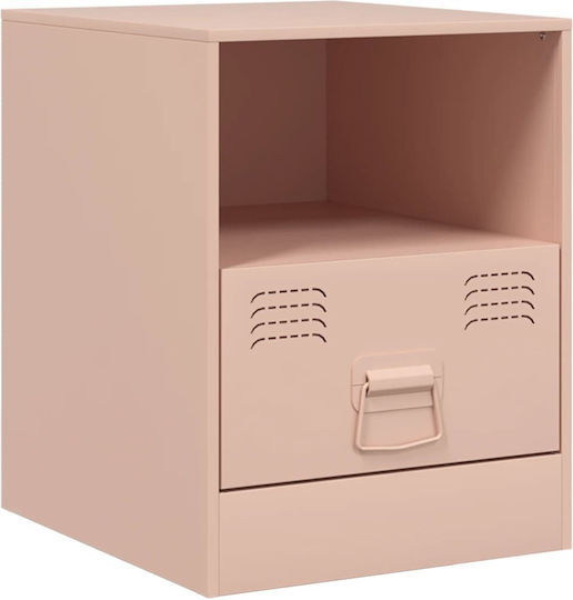 Metal Bedside Tables Pink Set of 2 34.5x39x44cm