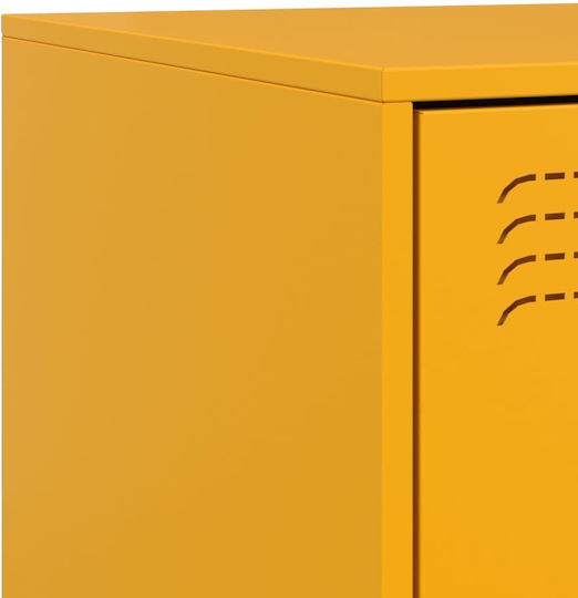 Metal Bedside Tables Yellow 2 Pieces 34.5x39x62cm