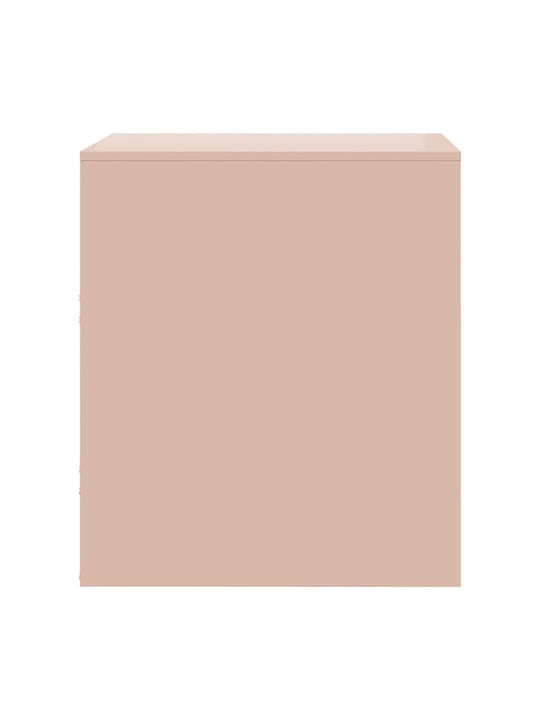 Metal Bedside Table Pink 34.5x39x44cm