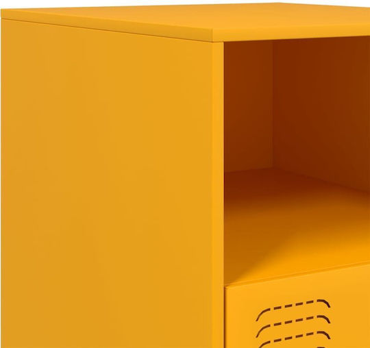 Noptiere Metalice Galbene 2buc 34.5x39x44cm