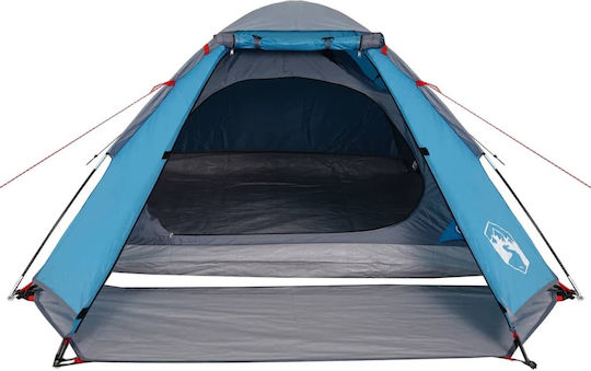 vidaXL Къмпинг сцена Син с Двойна плат за 2 човека 255x150x105см