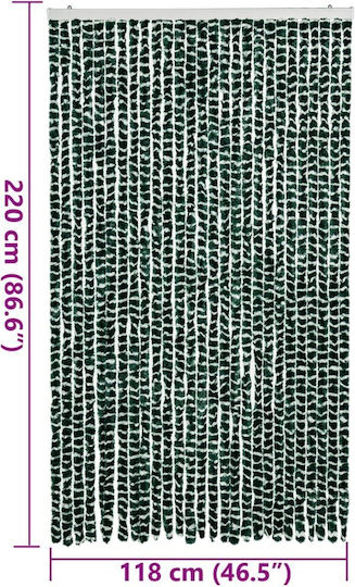 vidaXL Fabric Door Curtain Green 118x220cm 4004887