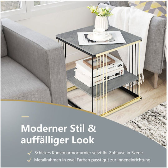 Square Side Table Wooden Metal M39xL39xH45cm