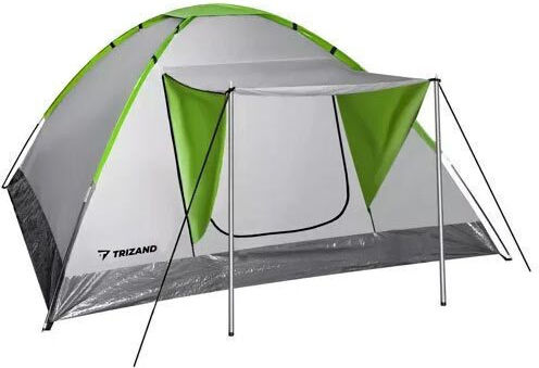 Trizand Χειμερινή Σκηνή Camping Igloo Ορειβασίας Γκρι για 4 Άτομα Αδιάβροχη 5000mm 200x200x110εκ.