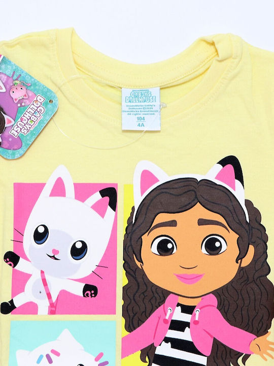 Dreamworks Tricou pentru copii Galben Gabby's Dollhous