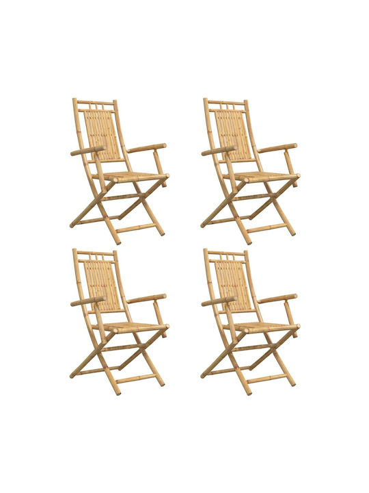 Scaun de exterior Bambus Bambus cu pernă 4buc 53x66x99cm