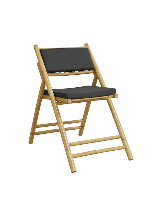 Outdoor-Stuhl Bamboo Bamboo With Grey mit Kissen 5Stück 110x55x75εκ.