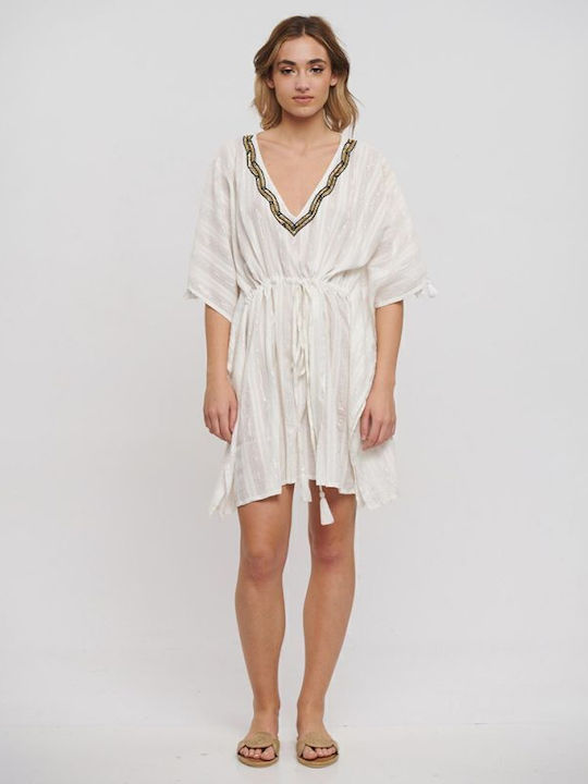 Ble Resort Collection Кафтан За Плаж Бял