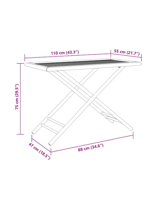 Outdoor-Stuhl Bamboo Bamboo With Grey mit Kissen 5Stück 110x55x75εκ.