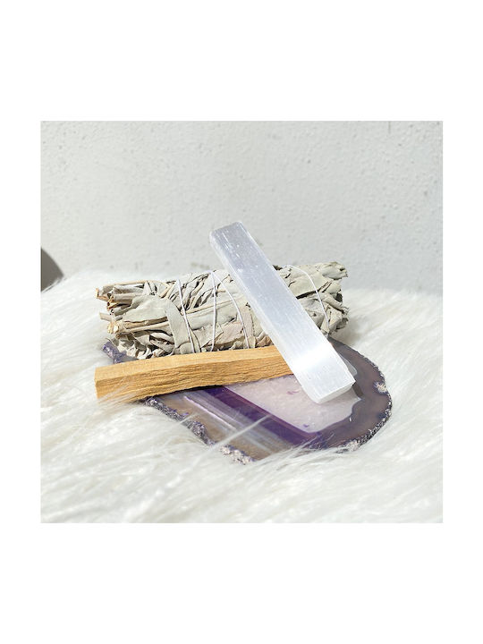 Energy Cleansing Meditation Set Palo Santo Φασκόμηλο Ράβδος Σεληνίτη