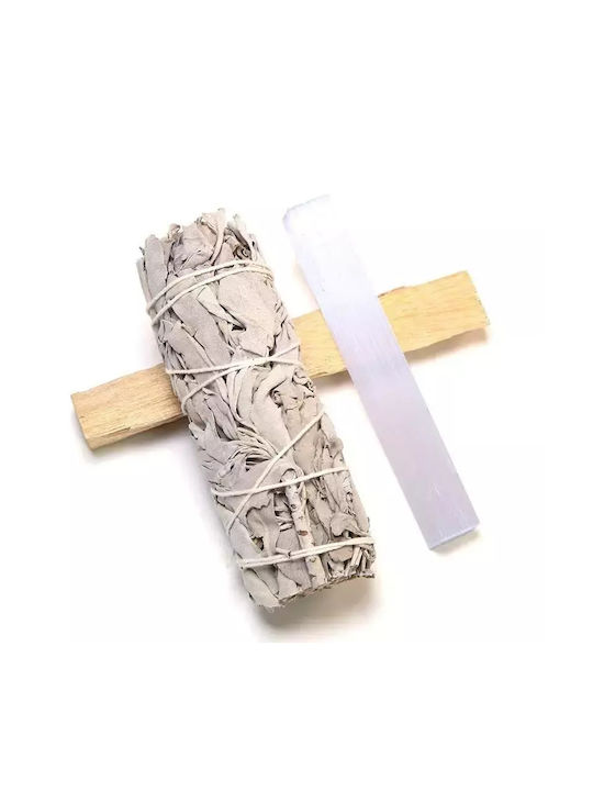 Energy Cleansing Meditation Set Palo Santo Φασκόμηλο Ράβδος Σεληνίτη