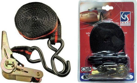 Auto Gs Car Luggage Strap with Ratchet Black 2.5x2.5cm 17422