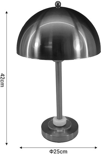 Inart Lustrous Lustră Decorativă cu Soclu pentru Bec E27 Argintiu