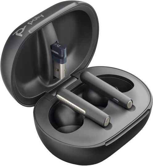 Poly Voyager Free 60+ UC In-ear Bluetooth Handsfree Earphones with Charging Case Carbon Black