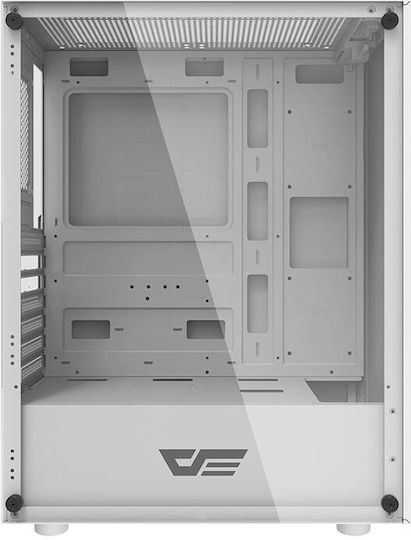 Darkflash DK100 Gaming Midi Tower Κουτί Υπολογιστή με Πλαϊνό Παράθυρο Λευκό