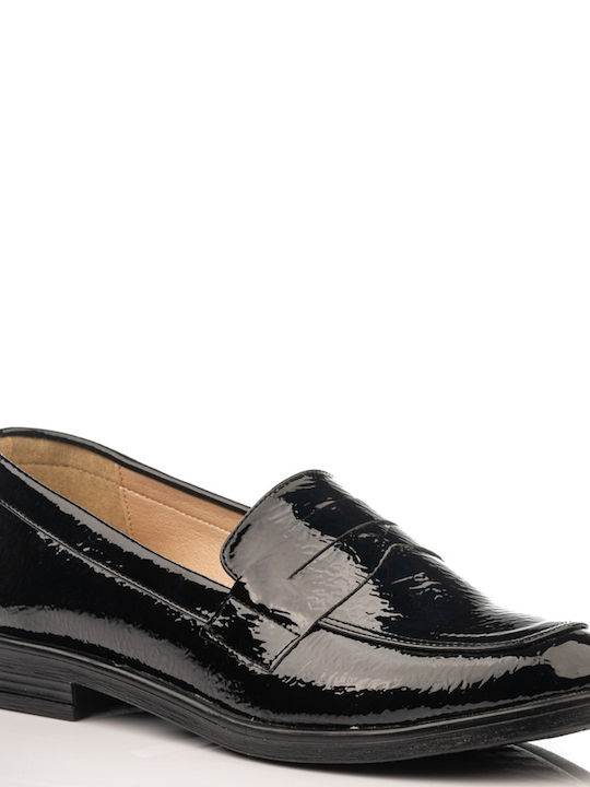 A.NI.MA Women's Loafers Black patent leather