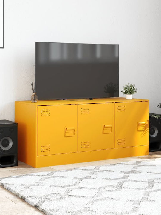 Metal TV Stand Mustard Yellow 99x39x44cm