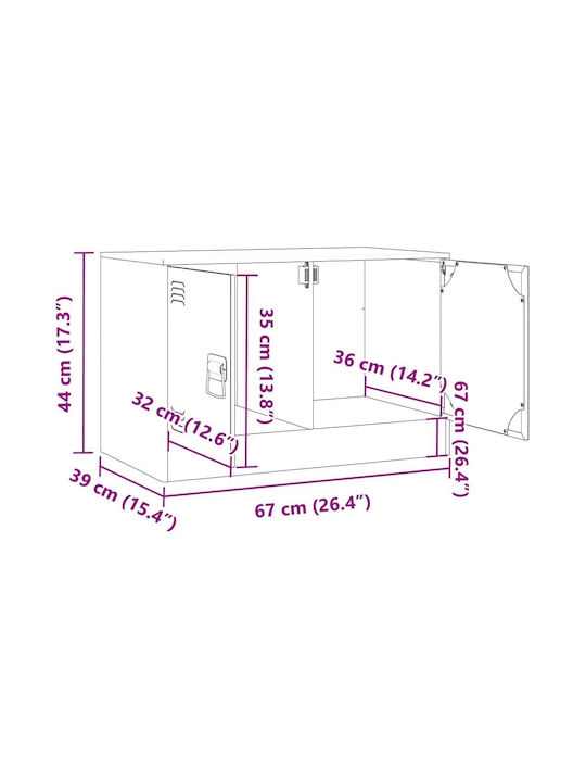 Έπιπλο Τηλεόρασης Μεταλλικό Λευκό Μ67xΠ39xΥ44cm