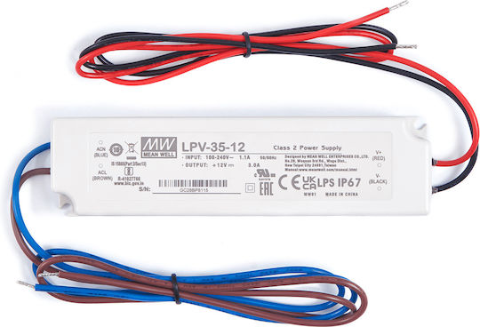 Sursă de alimentare LED Etanș IP67 Putere 35W cu Tensiune de Ieșire 12V