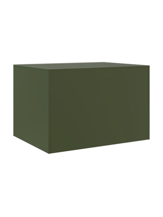 Rectangular Metal Side Table Green Lime M67xL50xH44cm