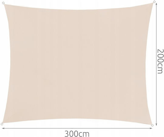 Rechteckig Sonnensegel Ecru 2x3m 180gr/m²