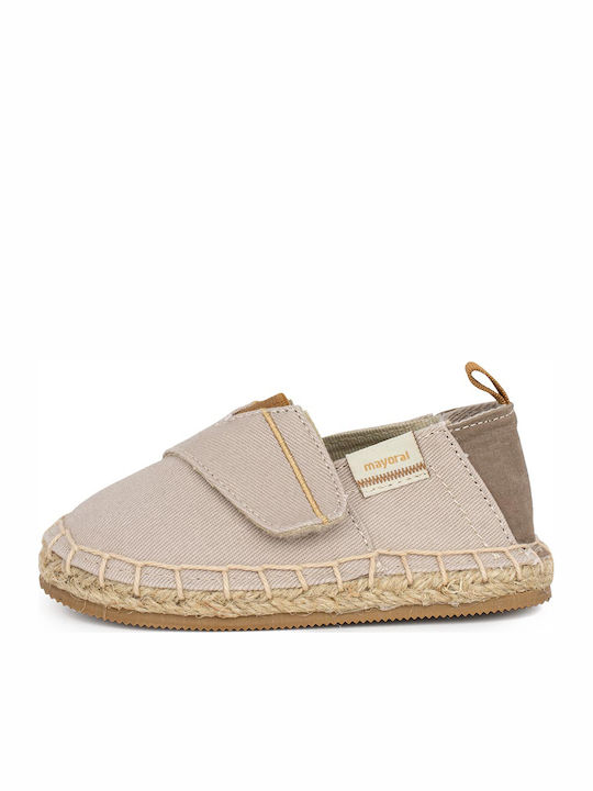 Kids Espradrilles with Hoop & Loop Closure Beige