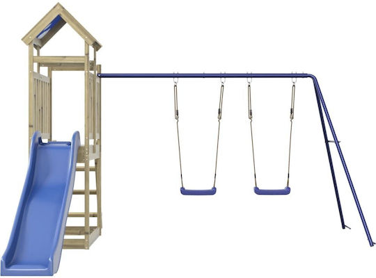 vidaXL Holzturm mit Kletterfläche Braun