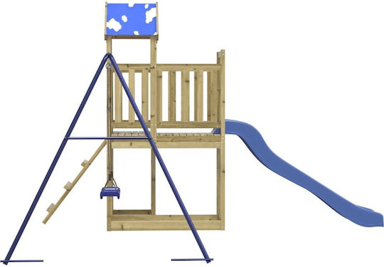 vidaXL Holzturm mit Kletterfläche Braun