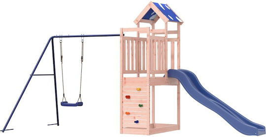 vidaXL Holzturm mit Kletterfläche Braun