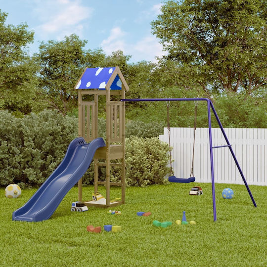 vidaXL Wooden Tower with Climbing Surface Brown