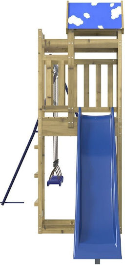 vidaXL Ξύλινος Πύργος Παιχνιδιού με Επιφάνεια Αναρρίχησης Καφέ