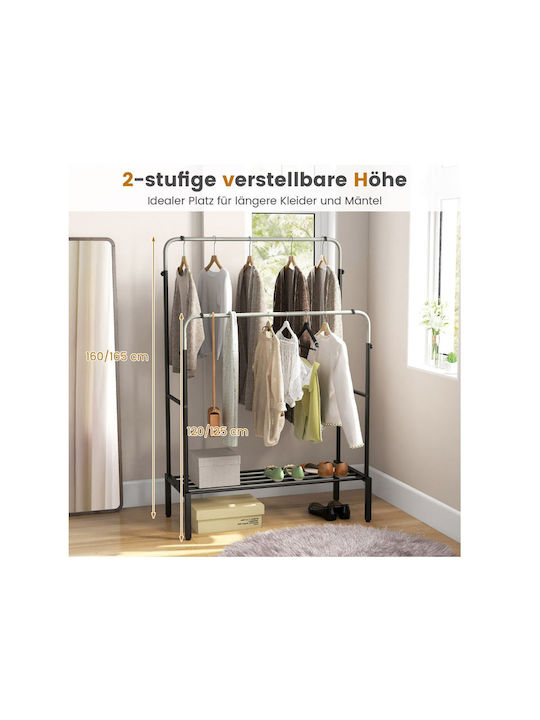 Costway Floor Garment Rack made of Metal Black 108x50x160cm