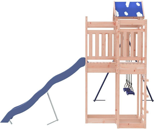 vidaXL Holzturm Spielplatzspielzeug mit Rutsche Braune