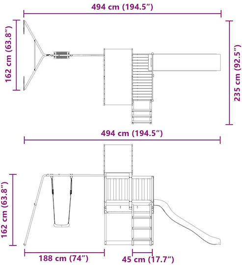 vidaXL Holzturm Braun