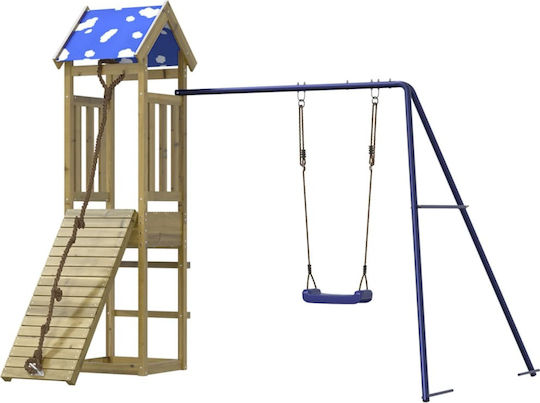 vidaXL Holzturm mit Kletterfläche Braun