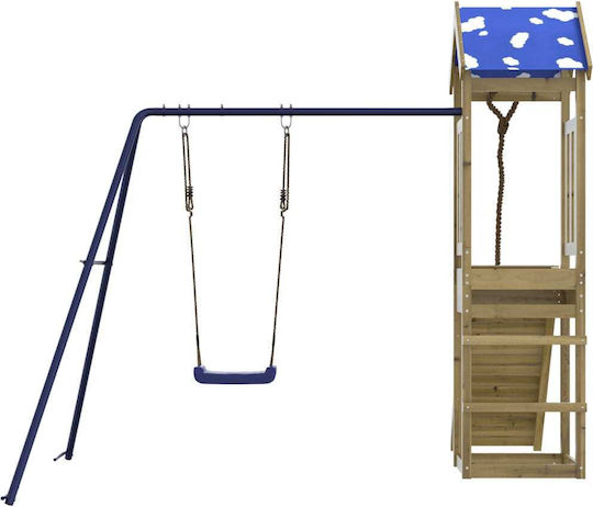 vidaXL Holzturm mit Kletterfläche Braun