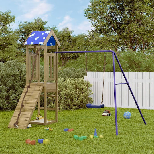 vidaXL Holzturm mit Kletterfläche Braun