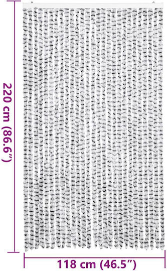 vidaXL Fabric Door Curtain Gray 118x220cm 4004890