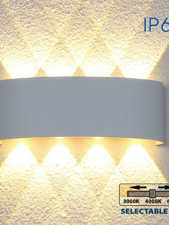 Vivalux Aruba Επιτοίχια Εξωτερική Πλαφονιέρα LED IP65 8W με Ρυθμιζόμενο Λευκό Φως 22x8x4.5εκ.